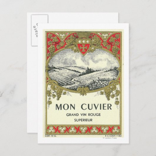 Mon Cuvier Wine LabelEurope Briefkaart (Voorkant / Achterkant)