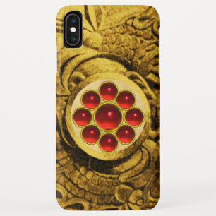 MON GEM Gold Red Ruby Gemstenen iPhone XS Max Hoesje