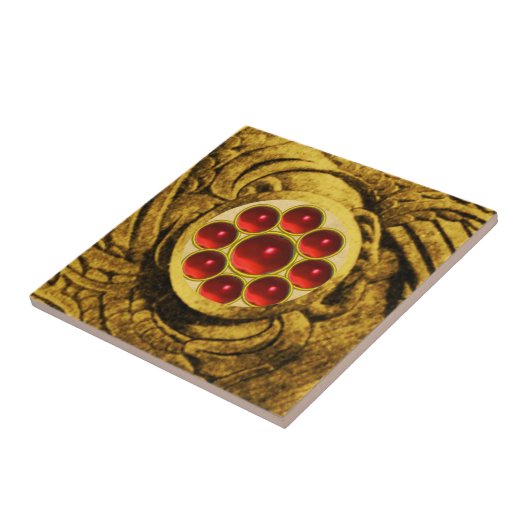 MON GEM rood Tegeltje (Zijkant)