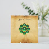 MON jade groene perkament Kaart (Staand voorkant)