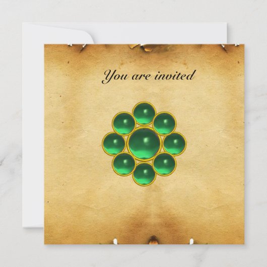 MON jade groene perkament Kaart (Voorkant)