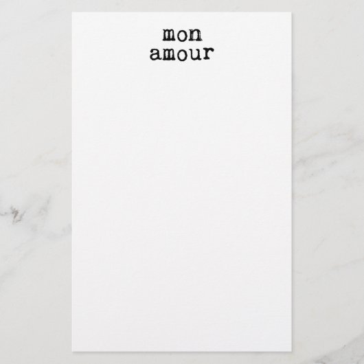 Mon Mon Amour Briefpapier (Voorkant)