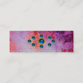 MON MONOGRAM heldere fuchsie paars blauw Mini Visitekaartje (Achterkant)