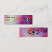MON MONOGRAM heldere fuchsie paars blauw Mini Visitekaartje (Voorkant / Achterkant)
