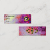 MON MONOGRAM heldere fuchsie paars grijs Mini Visitekaartje (Voorkant / Achterkant)