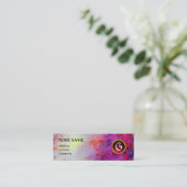 MON MONOGRAM heldere fuchsie paarse boerodie Mini Visitekaartje (Staand voorkant)