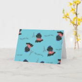 Mon Petit Chou Chou Black Poodle Puppy Kaart (Gele Bloem)