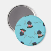 Mon Petit Chou Chou Black Poodle Puppy Magneet (Voorkant / Achterkant)