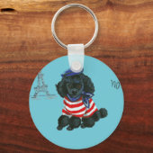 Mon Petit Chou Chou Black Poodle Puppy Sleutelhanger (Voorkant)
