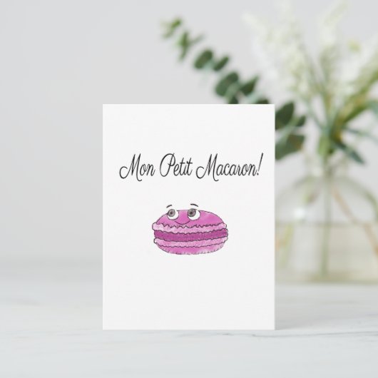 Mon Petit Macaron Briefkaart (Staand voorkant)
