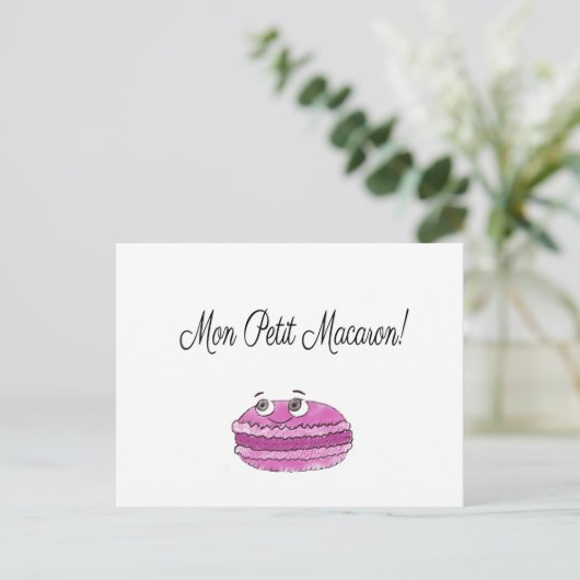 Mon Petit Macaron Briefkaart (Staand voorkant)