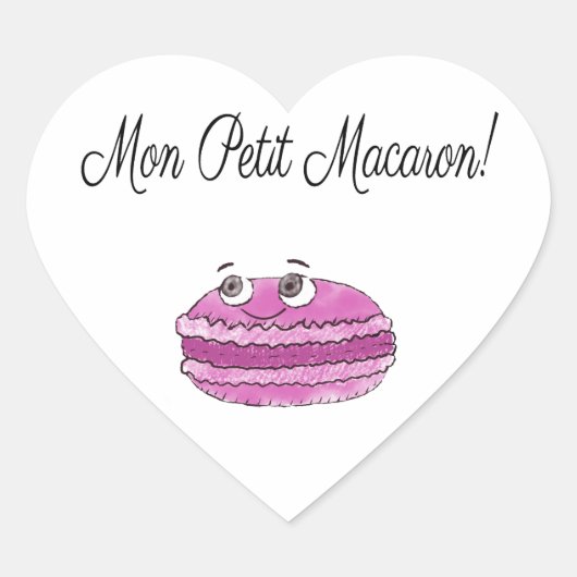 Mon Petit Macaron Hart Sticker (Voorkant)