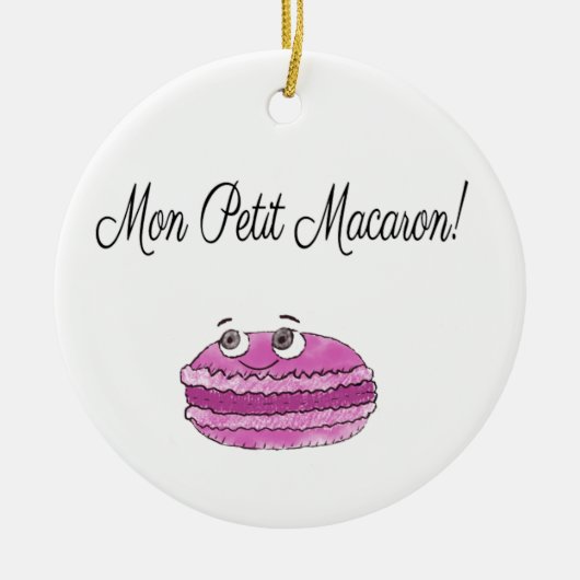 Mon Petit Macaron Keramisch Ornament (Voorkant)