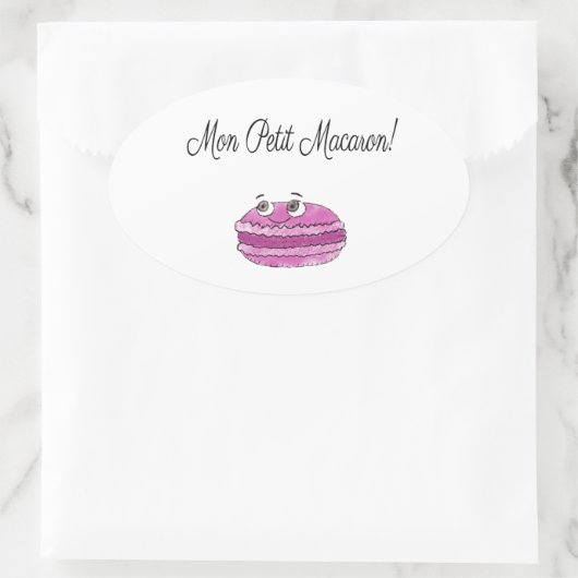Mon Petit Macaron Ovale Sticker (Tas)
