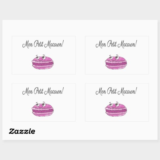 Mon Petit Macaron Rechthoekige Sticker (Vel)