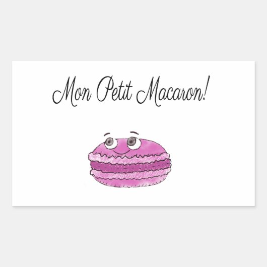 Mon Petit Macaron Rechthoekige Sticker (Voorkant)