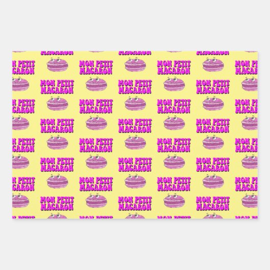 Mon Petit Macaron Retro Groovy Inpakpapier Vel (Voorkant)