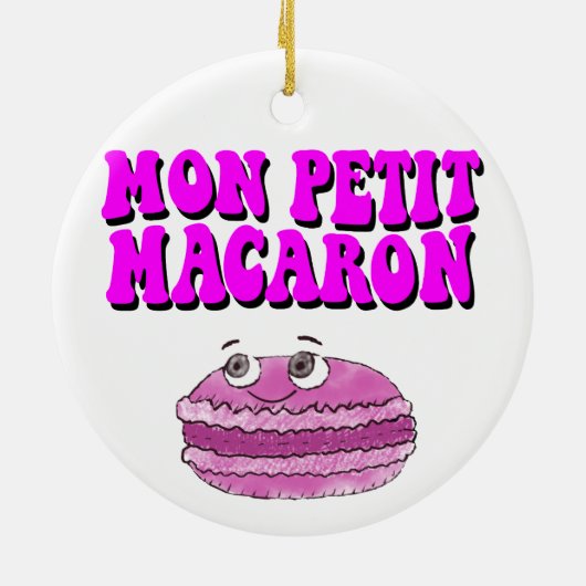 Mon Petit Macaron Retro Groovy Keramisch Ornament (Achterkant)