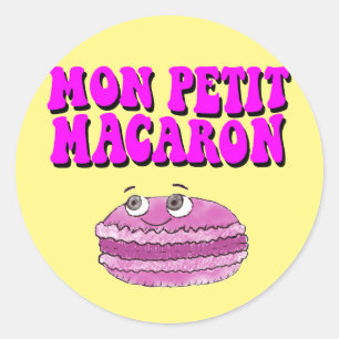 Mon Petit Macaron Retro Groovy Ronde Sticker
