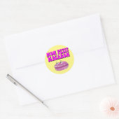 Mon Petit Macaron Retro Groovy Ronde Sticker (Envelop)
