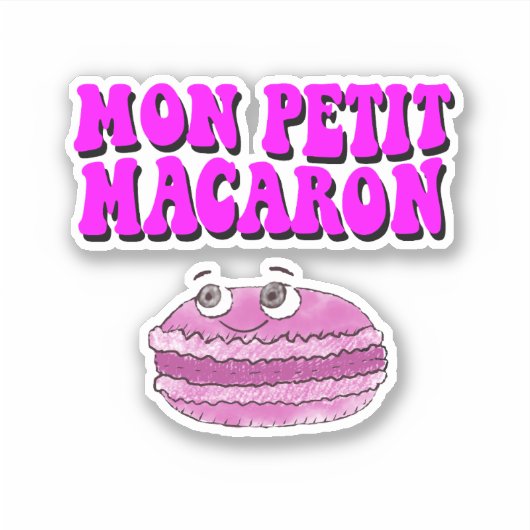 Mon Petit Macaron Retro Groovy Sticker (Voorkant)