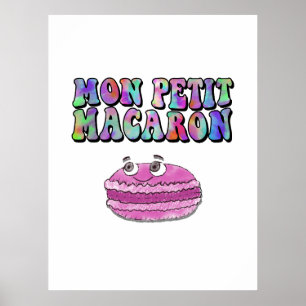Mon Petit Macaron Retro Tie Dye Groovy Poster