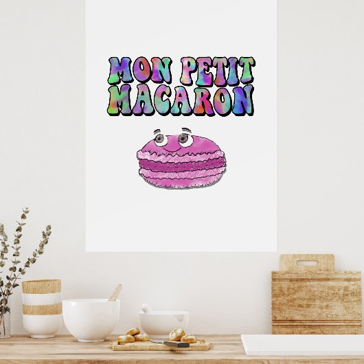 Mon Petit Macaron Retro Tie Dye Groovy Poster (Keuken)