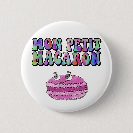 Mon Petit Macaron Retro Tie Dye Groovy Ronde Button 5,7 Cm (Voorkant)