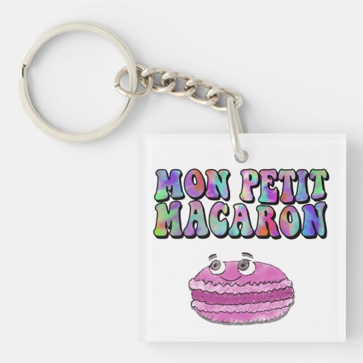 Mon Petit Macaron Retro Tie Dye Groovy Sleutelhanger (voorkant)