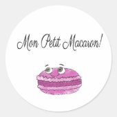Mon Petit Macaron Ronde Sticker (Voorkant)