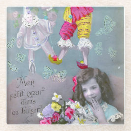 Mon petite coeur dans ce baiser 2 glazen onderzetter