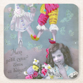 Mon petite coeur dans ce baiser 2 kartonnen onderzetters