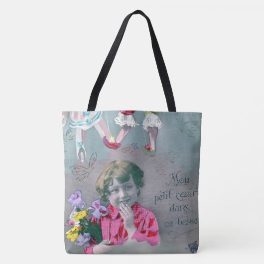 Mon petite coeur dans ce baiser tote bag (Voorkant)