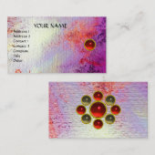 MON Red Ruby, grijs Agate, helder rood, wit, viole Visitekaartje (Voorkant / Achterkant)