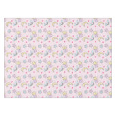 Mon, sterren en wolken Patroon op Pastel Roze Tafelkleed (Voorkant (Horizontaal))