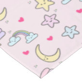 Mon, sterren en wolken Patroon op Pastel Roze Tafelkleed (Gekanteld)