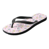 Mon, sterren en wolken Patroon op Pastel Roze Teenslippers (Schuin)