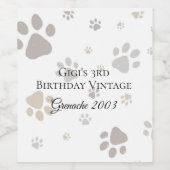 Mon Toutou French Dog Birthday Party Napkins Wijn Etiket (Enkel label)