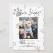 Mon Toutou French Inspired Dog Birthday Invitation Kaart (Voorkant)
