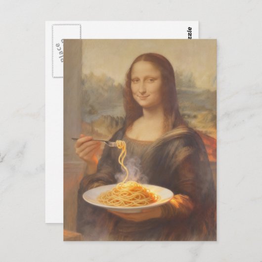 Mona and her Spaghetti Dinner Briefkaart (Voorkant / Achterkant)