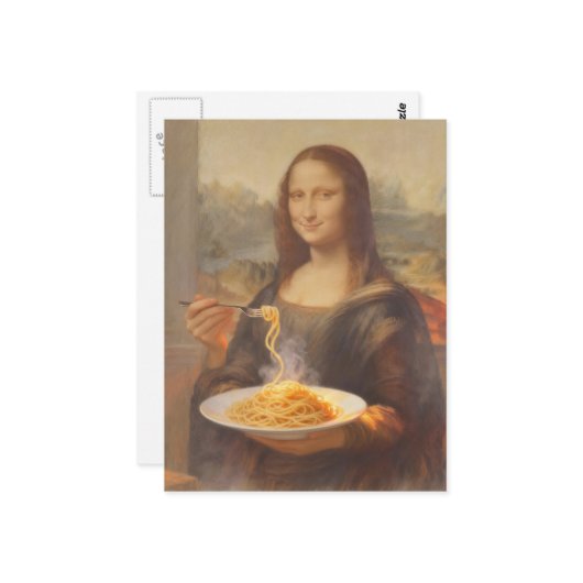 Mona and her Spaghetti Dinner Briefkaart (Voorkant / Achterkant in situ)