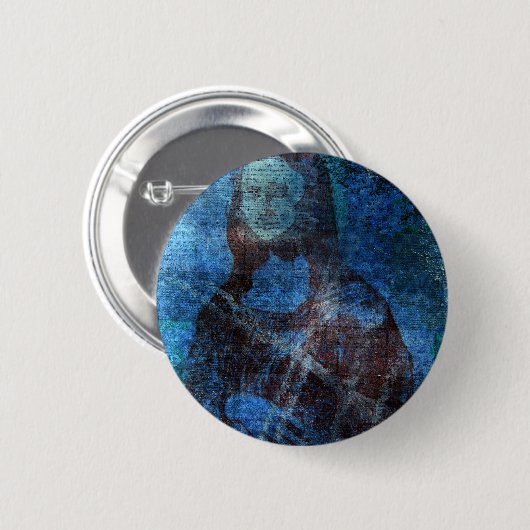 Mona Blues Ronde Button 5,7 Cm (Voorkant /achterkant)