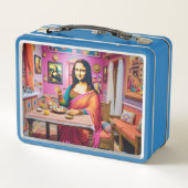 Mona die Indiase voedingsmiddelen eet in het India (Achterkant)