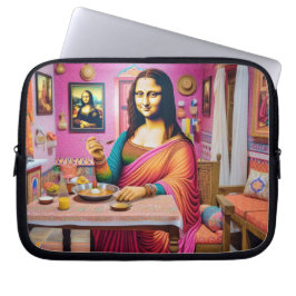 Mona die Indische voedingsmiddelen eet Laptop Sleeve