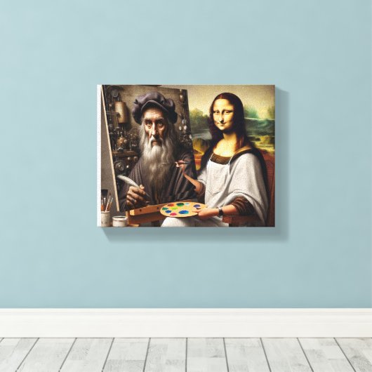 Mona Does da Vinci Canvas Afdruk (Insitu (Houten vloer))
