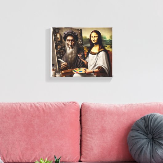 Mona Does da Vinci Canvas Afdruk (Insitu (Woonkamer))
