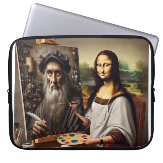 Mona Does da Vinci laptop hoesje Sleeve (Voorkant)