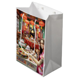 Mona eet Chinees eten in restaurant in China Medium Cadeauzakje