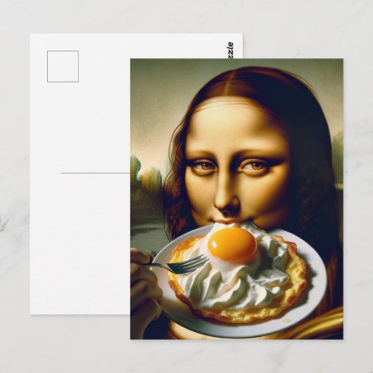 Mona eet een taart briefkaart (Voorkant / Achterkant)