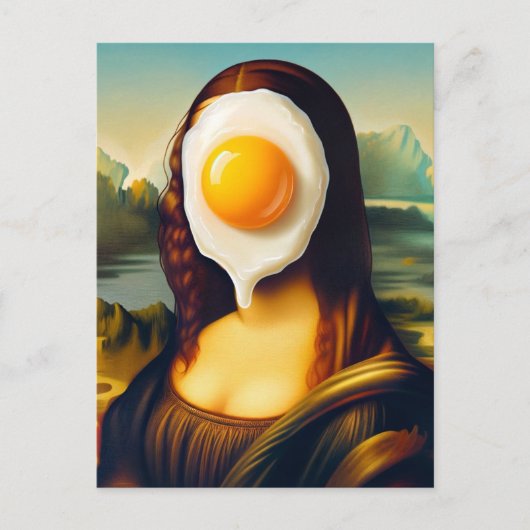 Mona Egg op Haar Gezicht Parodie fijn kunst Briefkaart (Voorkant)